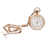 Gentlemen's Waltham open face pocket watch with button-wind seventeen jewel movement,