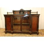 Good Victorian Aesthetic period amboyna and ebonised breakfront sideboard by Gillow,