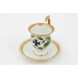 German Rosenthal cabinet cup and saucer painted with First World War Iron Cross within oakleaves,