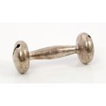 Tiffany silver child's rattle in the form of a pair of dumbbells,