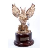 Impressive contemporary filled silver model of 'The Gryphon', emblem of 24 Air Mobile Brigade,