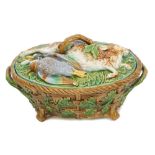 Victorian Minton Majolica glazed game dish,