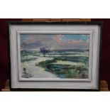 *Margaret Thomas (1916 - 2016), oil on board - landscape, monogrammed, framed,