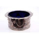 Unusual late 19th / early 20th century silver plated jeroboam coaster of circular form,