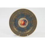 Royal Worcester porcelain cabinet plate finely painted with fruit, signed 'Riche',