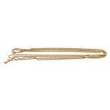 Victorian guard chain, the long ropetwist chain with clasp stamped '9ct',