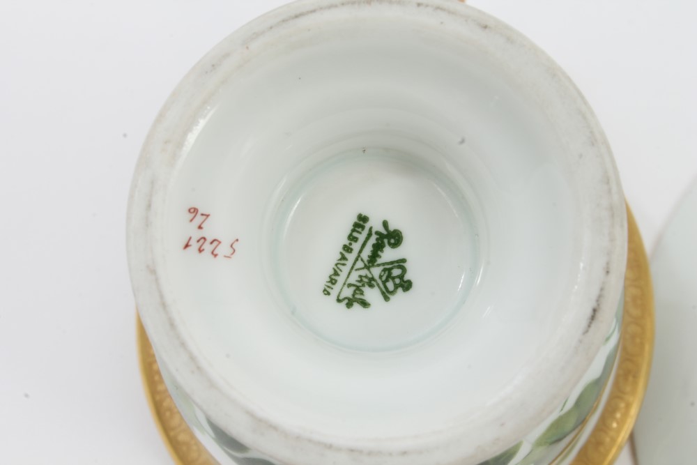 German Rosenthal cabinet cup and saucer painted with First World War Iron Cross within oakleaves, - Bild 6 aus 7