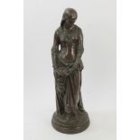 Bronzed Continental figural study in the Mediaeval revival style,