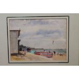 Jean Dryden Alexander (1911 - 1994), pair watercolours - on the beach at Walton, signed,