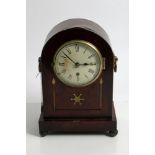 19th century mantel clock with spring-driven timepiece movement,