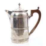 Victorian silver coffee biggin of cylindrical form, with bands of reeded decoration,