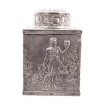 18th century French silver tea caddy of rectangular form,