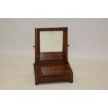 Early 19th century Dutch walnut and floral marquetry toilet mirror with rectangular swing plate,
