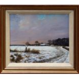 *Clive Madgwick (1934 - 2005), oil on canvas - snow covered landscape, signed, in gilt frame,