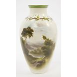 Edwardian Royal Worcester ovoid vase painted by Rushton,