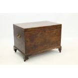 18th century mahogany silver chest of rectangular form, baize-lined interior,