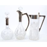 Late 19th / early 20th century German cut glass claret jug of baluster form,