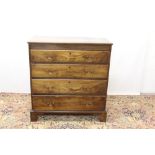 George III mahogany chest with four long graduated drawers,