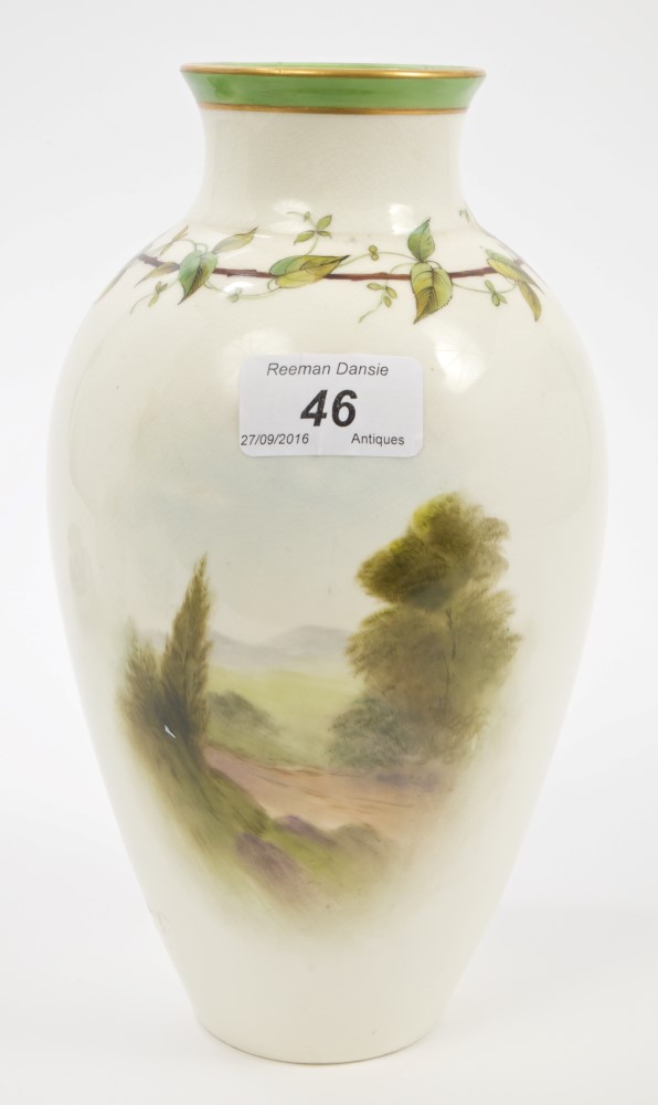 Edwardian Royal Worcester ovoid vase painted by Rushton, - Bild 2 aus 5