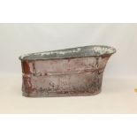 19th century copper bath, with old paint finish,