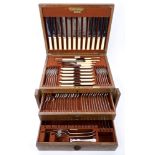 Walker & Hall canteen of Old English pattern cutlery - comprising twelve table knives,