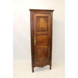 Late 18th / early 19th century French chestnut and fruitwood standing corner cabinet with moulded