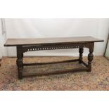 Good mid-17th century and later oak refectory table,