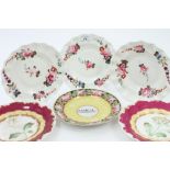 Set of fourteen 19th century floral painted dessert plates, probably Hicks and Meigh,