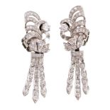 Pair 1950s diamond earrings,