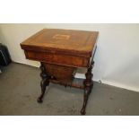 Mid-Victorian burr walnut and Tunbridge Ware inlaid games / work table,