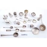 Large selection of miscellaneous Chinese silver and white metal - including flatware, model,