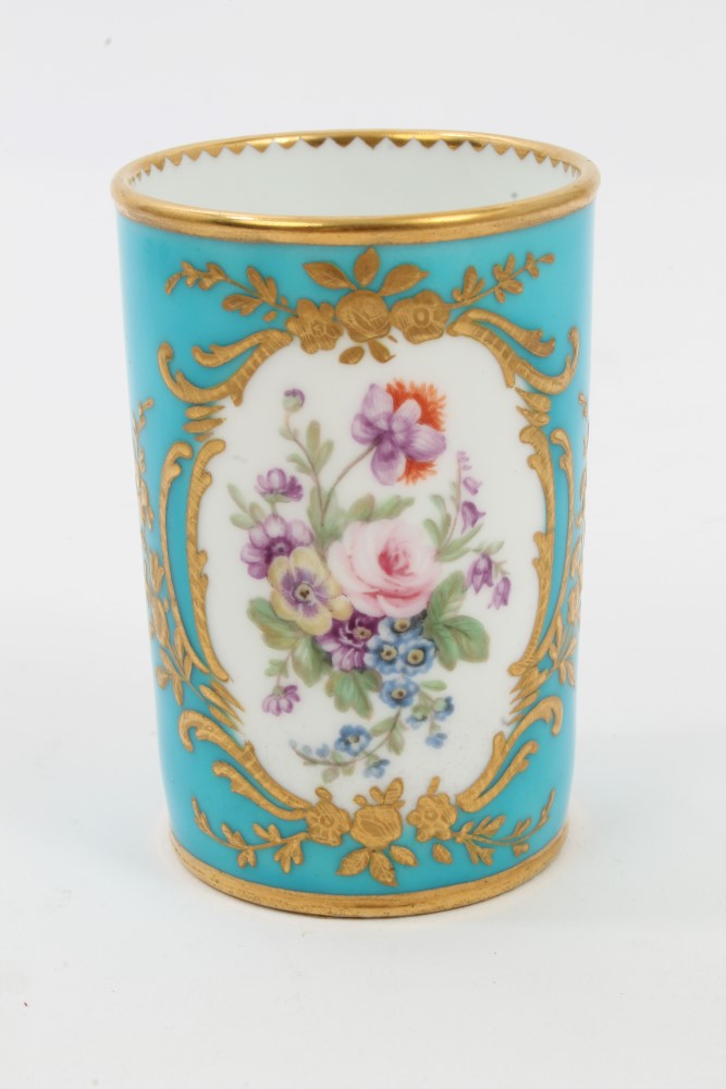 Early 19th century Minton Sèvres-style cylindrical spill vase, probably painted by Randall, - Bild 2 aus 3