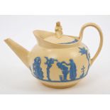 Early 19th century Wedgwood smear glazed cane ware teapot and cover, circa 1815 - 1820,