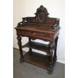 Good quality 19th century carved oak open buffet,