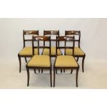 Set of ten Regency-style mahogany bar back dining chairs,