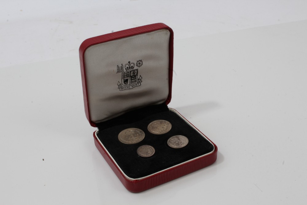 G.B. 1963 Elizabeth II Four Coin Maundy Set.