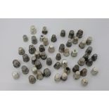 Collection of antique silver and white metal thimbles - to include filigree examples and others