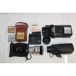 Quantity of photographic equipment - comprising a Carl Zeiss 150mm Sonnar for Hasselblad,