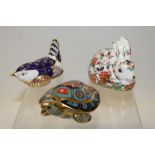 Three Royal Crown Derby paperweights - Meadow Rabbit,