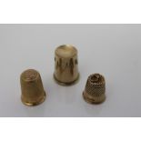 Antique gold (9ct) thimble with textured finish, Sheffield assay marks, 2.