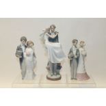 Three Lladro porcelain figure groups - Wedding couples