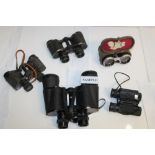 Seven pairs binoculars - including Zeiss, Harrods, Schulz,