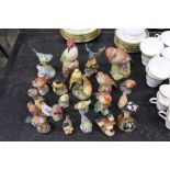 Collection of Royal Worcester bird ornaments - including Woodpecker, Jay, Robin, Yellow Hammers,