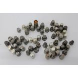 Collection of antique silver and white metal thimbles - various designs (approximately 60)