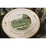 Set of five Wedgwood limited edition Ryder Cup collectors' plates and two Coalport golfing plates