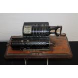 Vintage Muldivo calculating machine in original fitted case