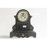 Late Victorian mantel clock with eight day French movement striking on a bell,