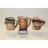 Six Royal Doulton character jugs - Touchstone, Drake, Simon Cellarer, Vicar of Bray,