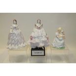 Five Royal Worcester figures - Royal Debut, The Last Waltz, The Fairest Rose,