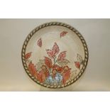 Crown Ducal Charlotte Rhead, circular charger decorated with autumnal leaves, signed,